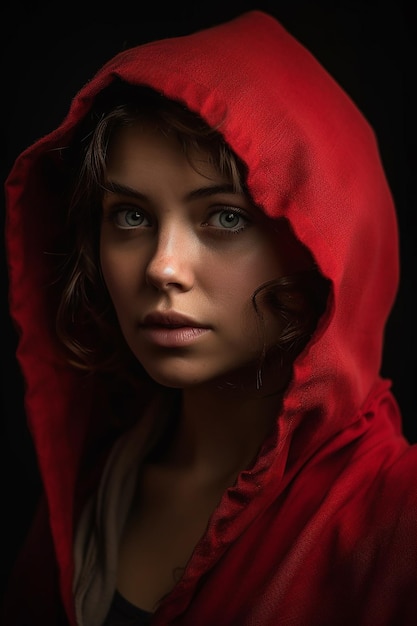 Photo une fille au chaperon rouge