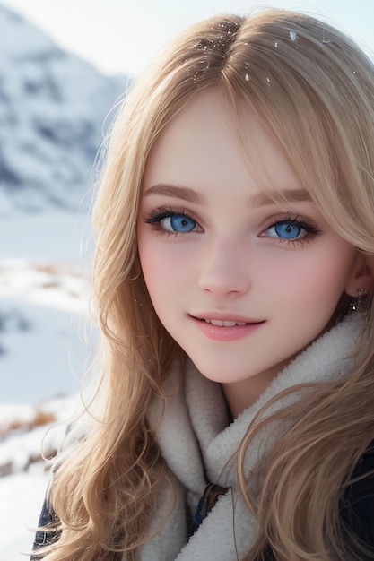 Une fille aux yeux bleus