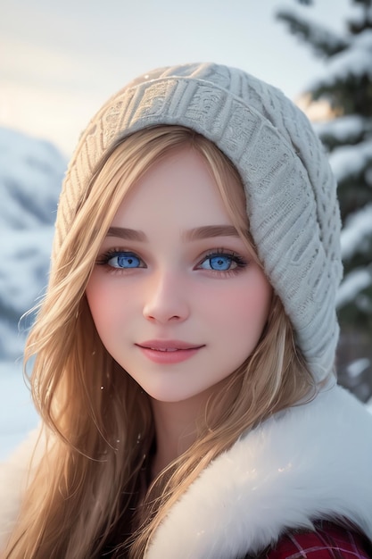 Une fille aux yeux bleus