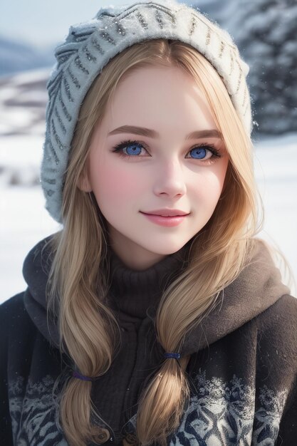 Une fille aux yeux bleus