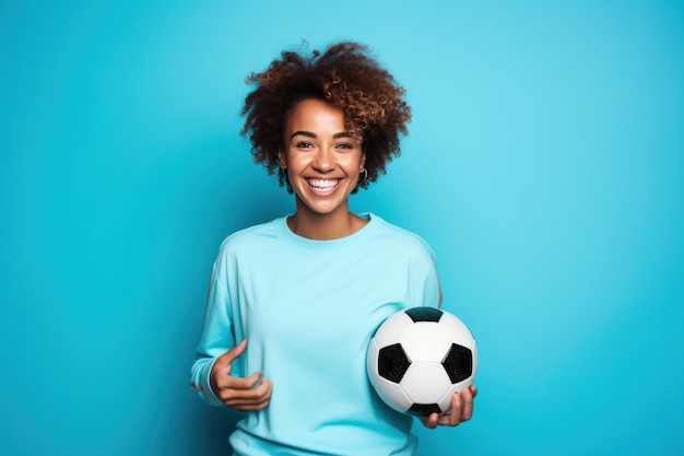 Fille avec ballon de foot