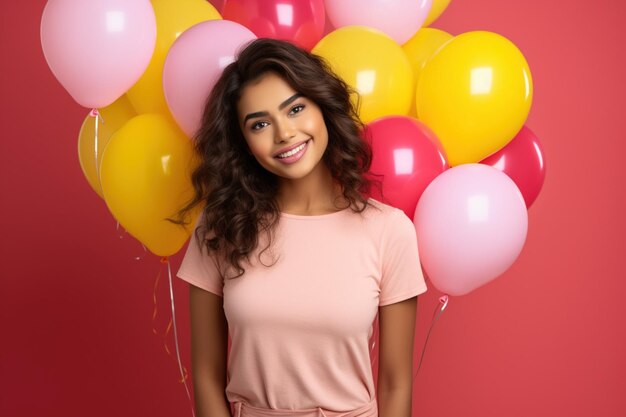 Fille avec des ballons