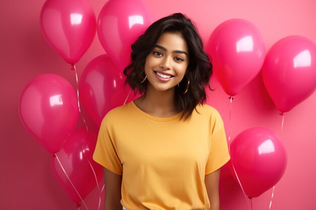 Fille avec des ballons