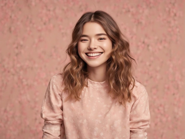 Une fille a une belle coiffure portant des vêtements à la mode de haute qualité photographie de mode