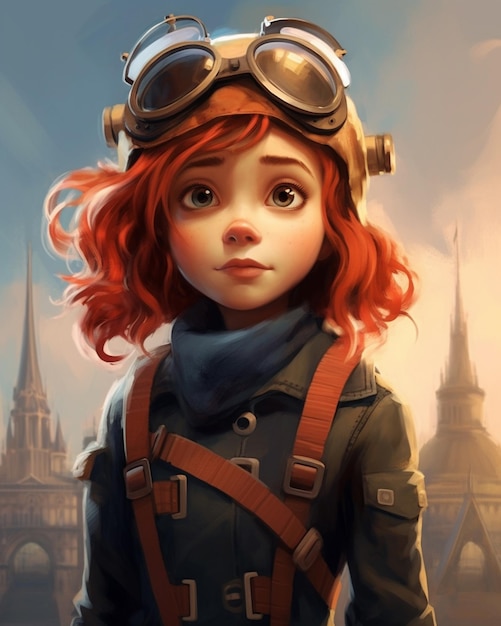 Une fille avec un casque et un casque