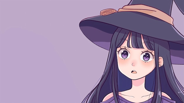 une fille avec un chapeau qui dit qu'elle est une sorcière