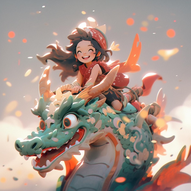 une fille chevauchant un dragon 2