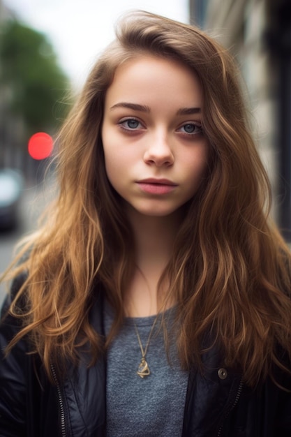 Une fille avec un collier