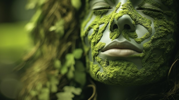 Photo une fille de la conservation de l'environnement dans la forêt portrait fantastique reine du marais