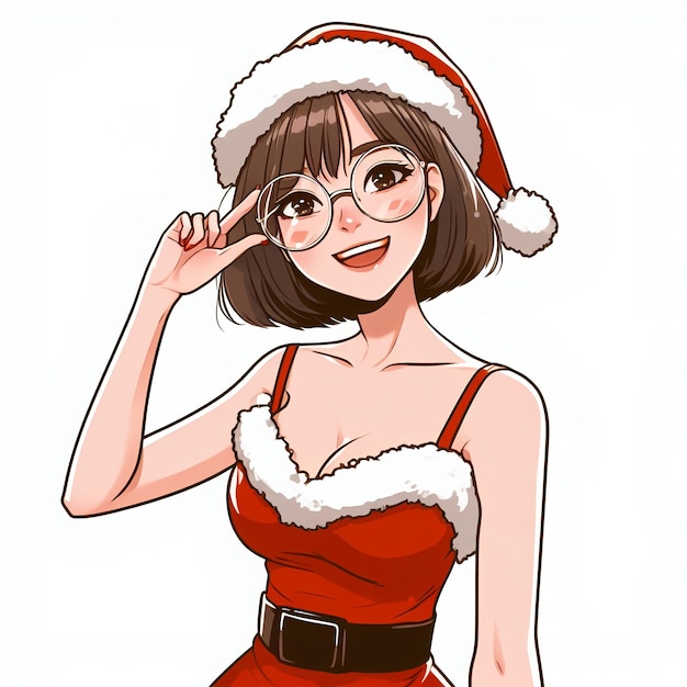 une fille en costume de Noël Illustration