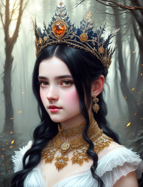 Une fille avec une couronne sur la tête