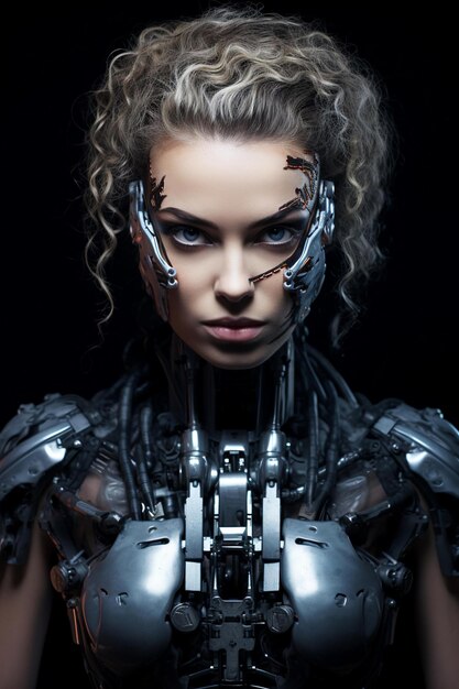 Photo une fille cyborg.