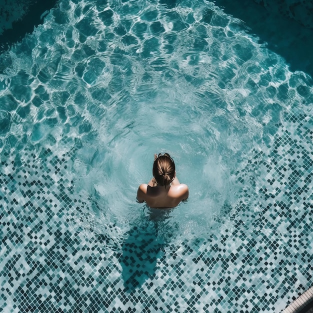 Fille dans la piscine Illustration AI GenerativexA