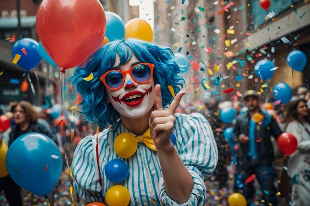 La fille du clown bleu qui siffle