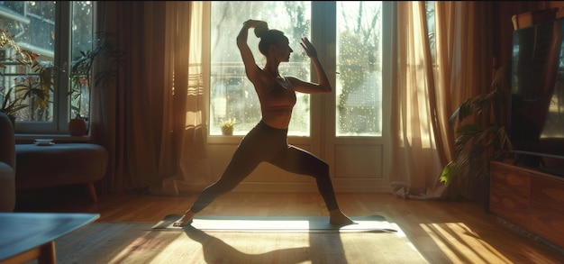 une fille faisant du yoga IA générative