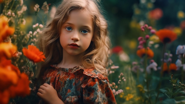 Fille avec une fleur