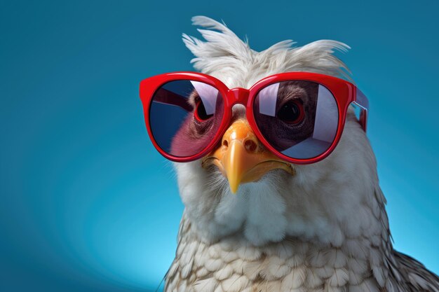 Une fille folle avec des lunettes de soleil noires.