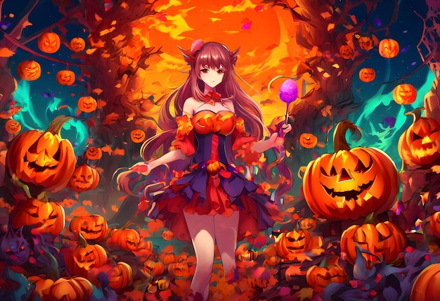 Fille Halloween Anime