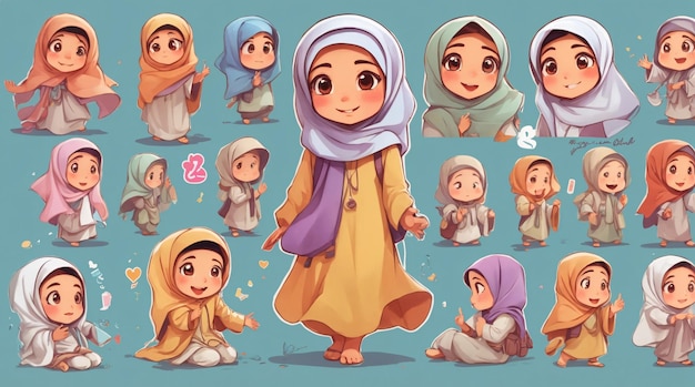 Fille hijab Sticker