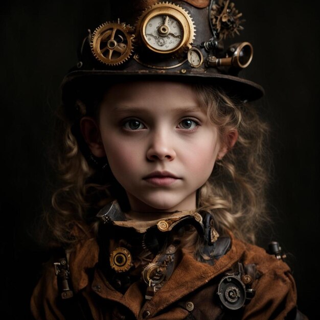 une fille avec une horloge sur la tête et l'heure est 10 h 00