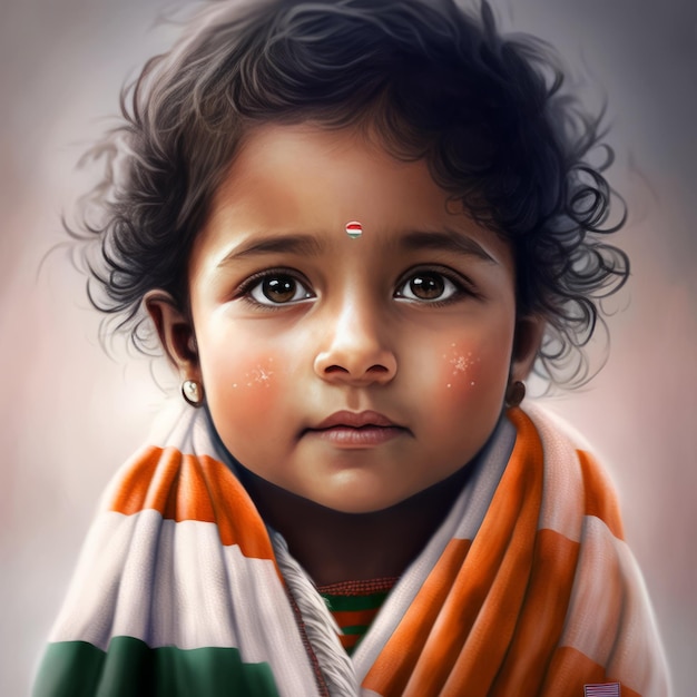 Fille indienne de la fête de la République