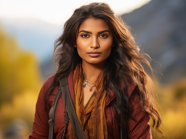 Photo une fille indienne en plein air préconise l'aventure et l'exploration