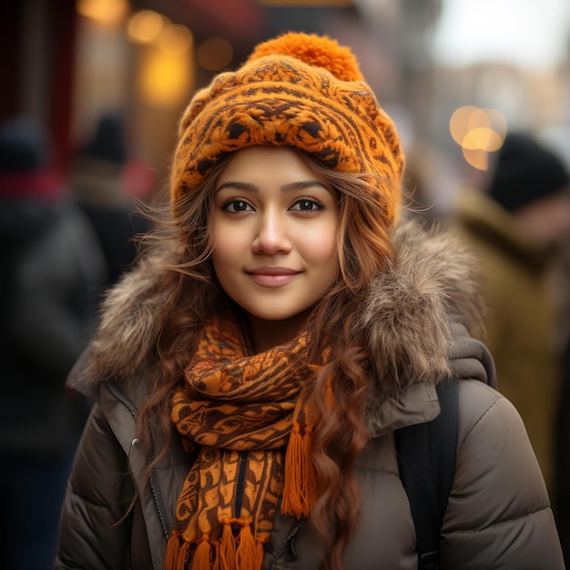 une fille indienne avec un sourire