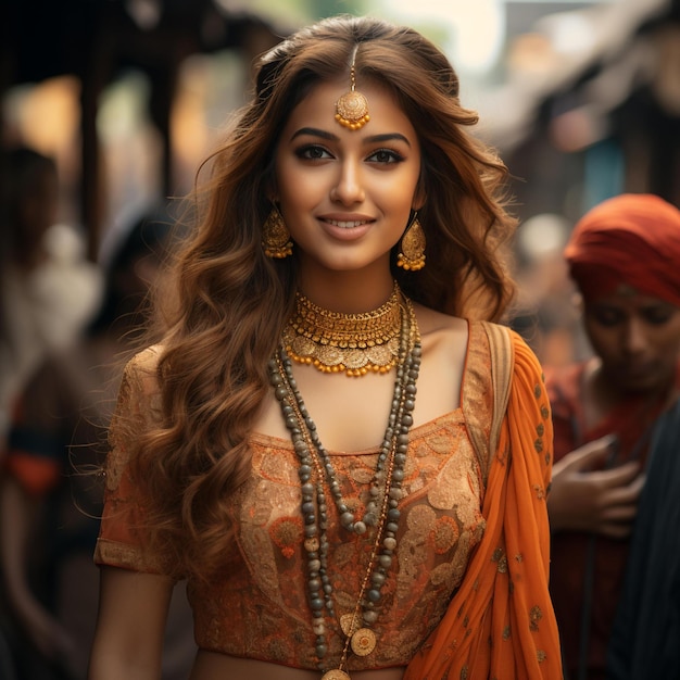 une fille indienne avec un sourire