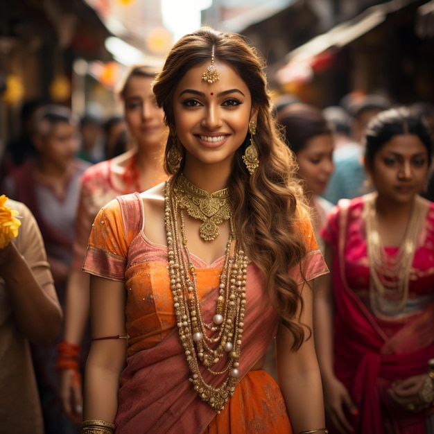 une fille indienne avec un sourire