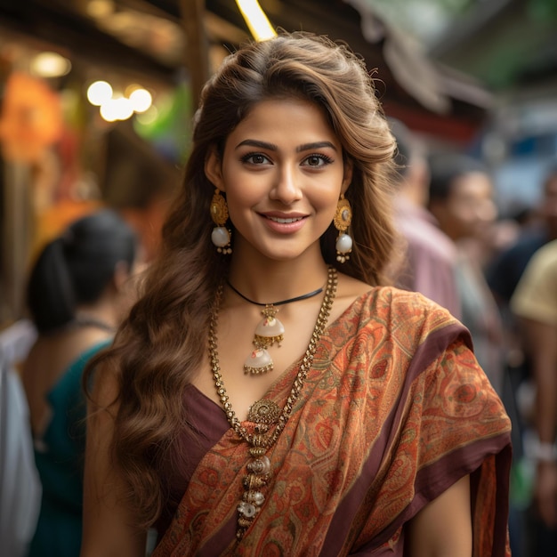 une fille indienne avec un sourire