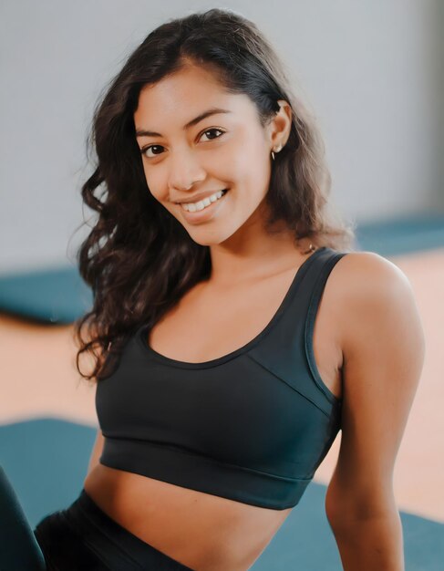 Fille latino-américaine s'entraînant à la salle de sport concept de remise en forme plénitude vie saine