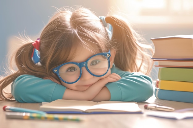 une fille avec un livre dans le temps de relaxation