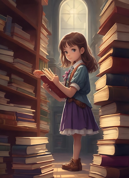 Une fille avec un livre à la main