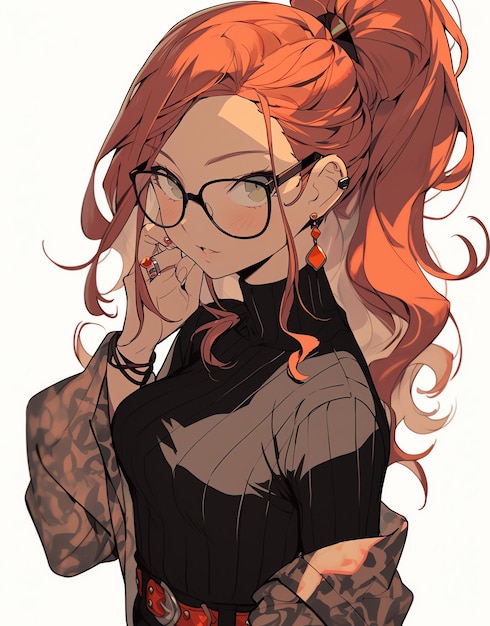 Une fille avec des lunettes et un pull