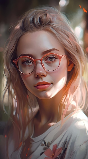 Une fille avec des lunettes