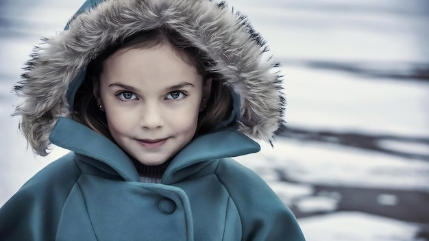 Une fille en manteau.