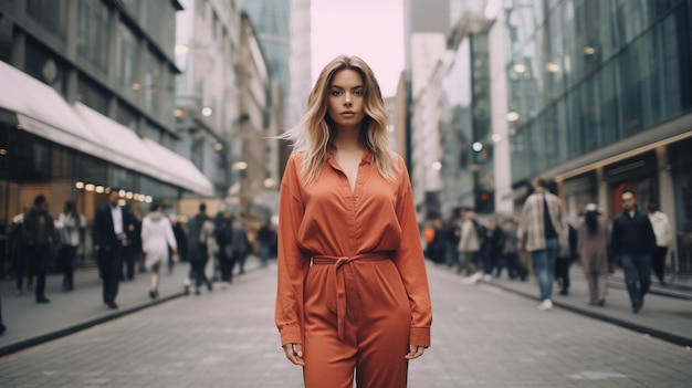 Fille à la mode dans la rue