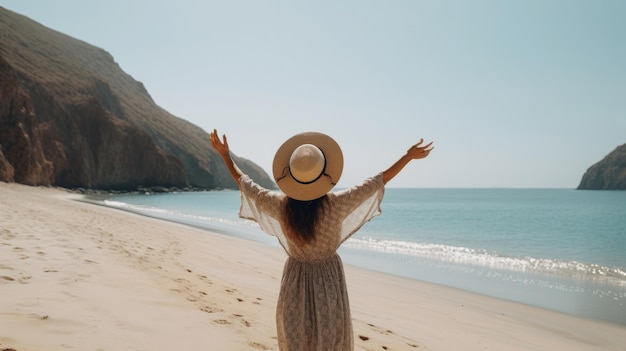 Fille sur la plage Illustration AI GenerativexA