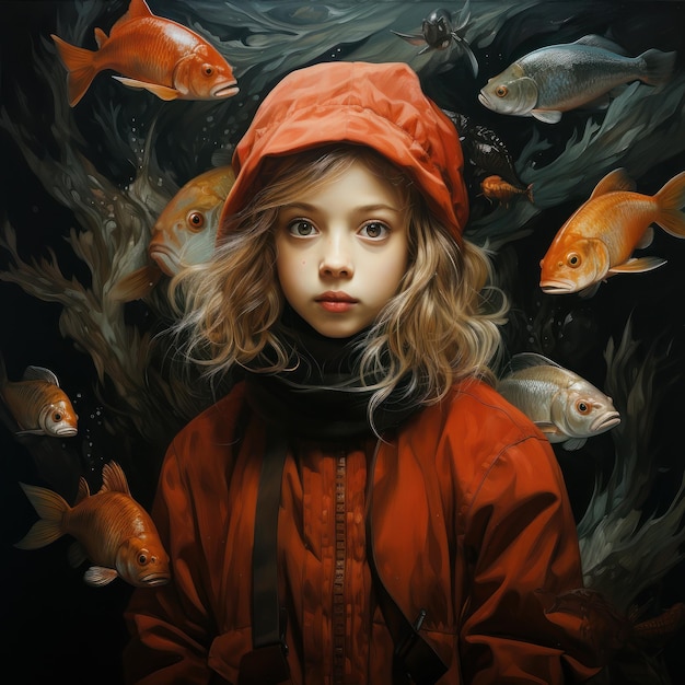 Fille et poisson