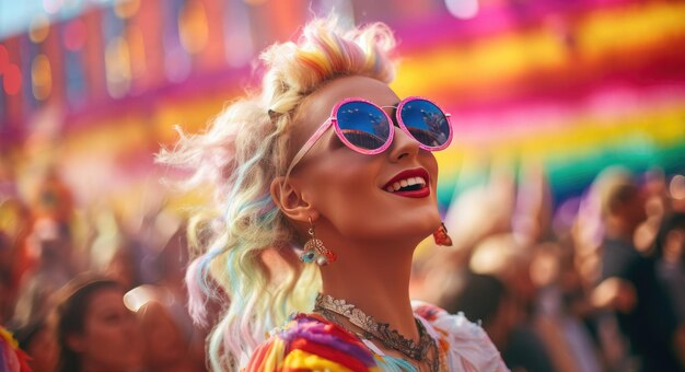 une fille portant des lunettes de soleil à un concert