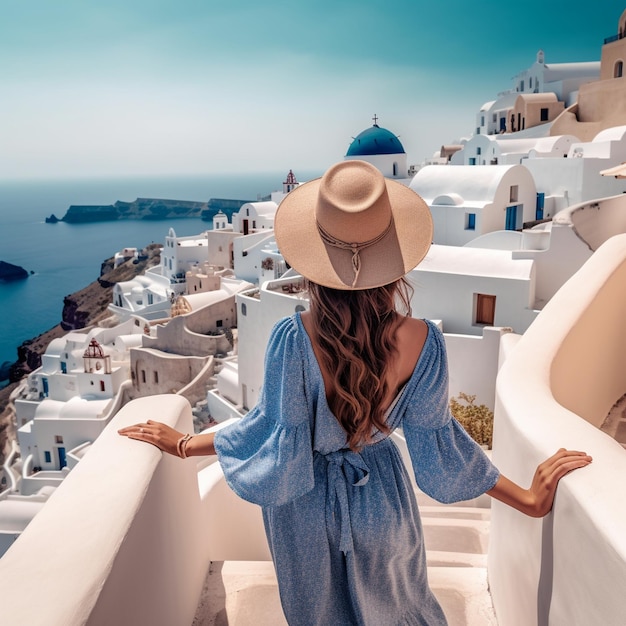 Une fille portant une robe blanche et des sandales en été