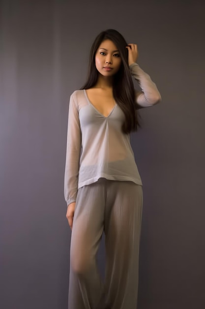 Fille en pyjama