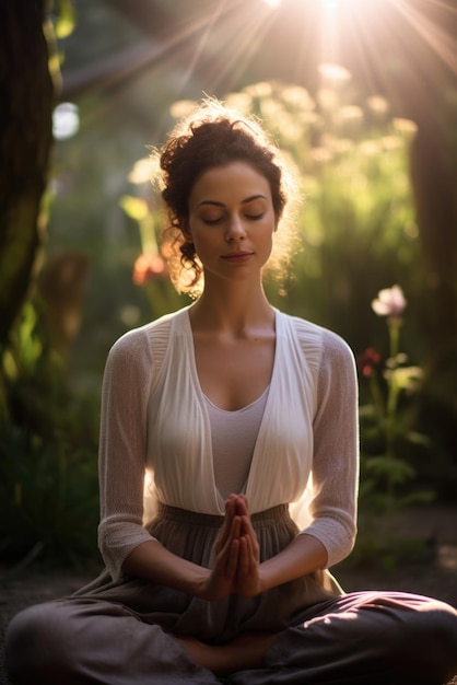 Une fille qui fait du yoga.