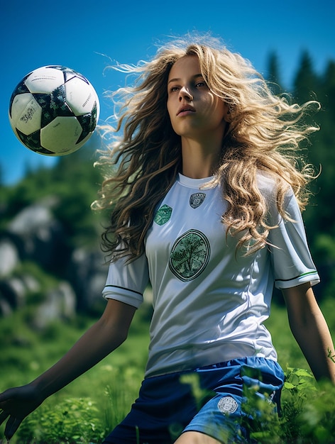 Une fille qui joue au basket-ball.