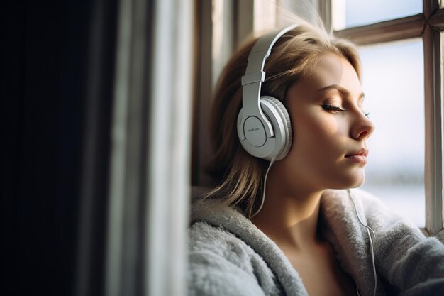 Fille regardant par la fenêtre la nuit avec une étoile filante