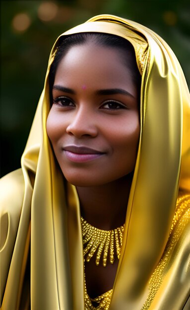 Photo une fille en robe jaune