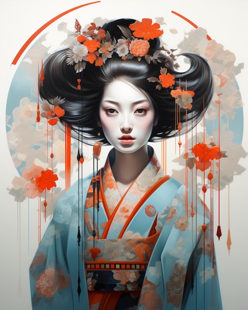 Fille samouraï geisha