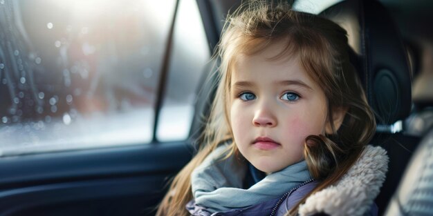 La fille sur le siège passager.