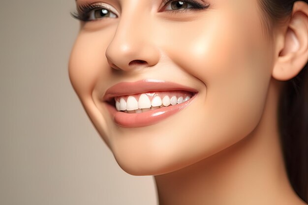 La fille avec un sourire blanc Le concept de dents saines AI générative