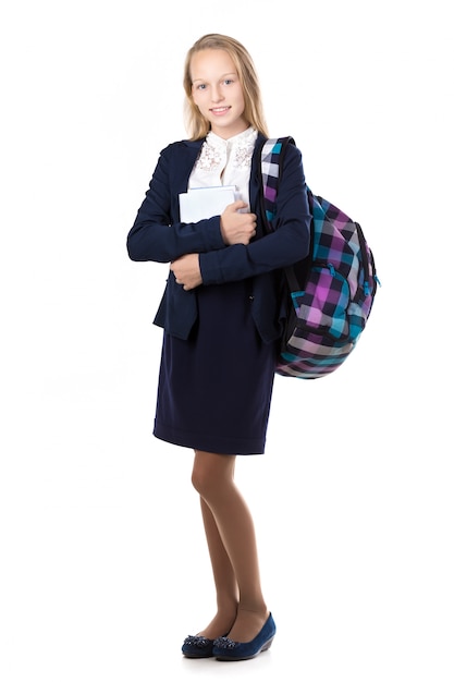 Fille avec l&#39;uniforme scolaire